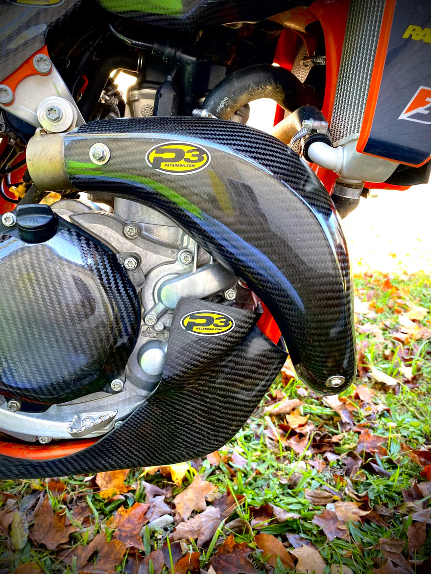 P3 CARBON HEAT SHIELD MAXCOVERAGE, KTM/HUSKY/GAS GAS 450 23-25 (STOCK HEAD PIPE)