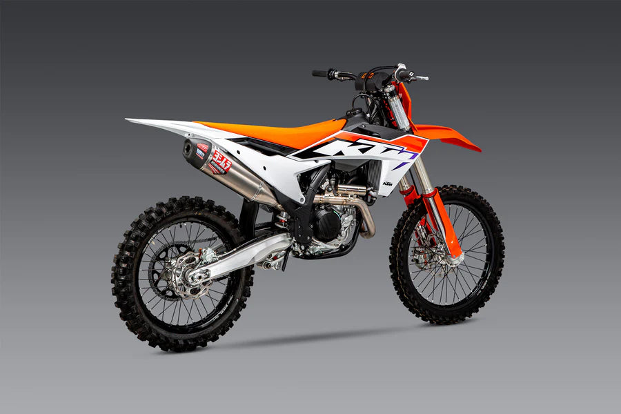 YOSHIMURA RS-12 FULL TITANIUM EXHAUST SYSTEM W / TITANIUM SILENCER, 23+KTM 450 SX/XC-F/ 23+HUSQVARNA FC/FX 450 / 24+GAS GAS MC/EX 450F