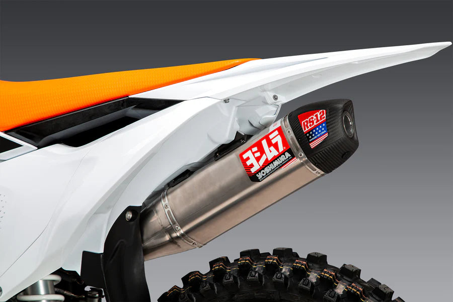 YOSHIMURA RS-12 FULL TITANIUM EXHAUST SYSTEM W / TITANIUM SILENCER, 23+KTM 450 SX/XC-F/ 23+HUSQVARNA FC/FX 450 / 24+GAS GAS MC/EX 450F