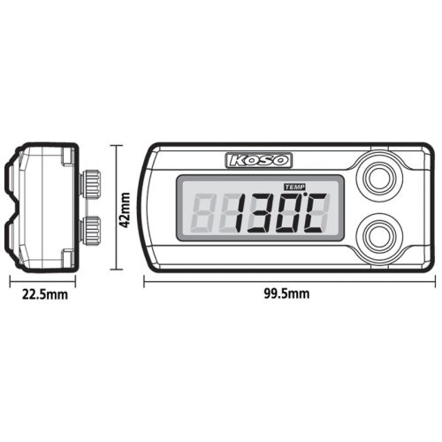 KOSO SINGLE EGT METER W/FAST RESPONSE SENSOR