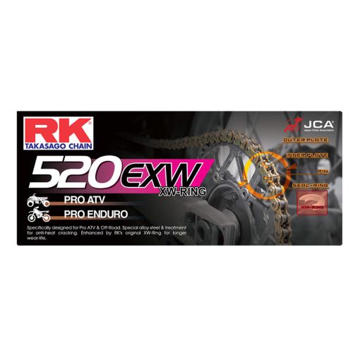 RK 520EXW RAW STEEL X-RING SEALED CHAIN