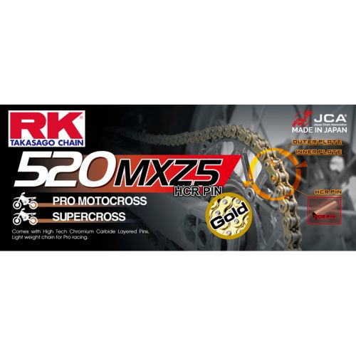 RK 520MXZ5 GOLD NON-SEALED MOTOCROSS CHAIN