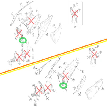 C3 AIR BOX DELETE BRACKETS, KTM / HUSQVARNA / GAS GAS